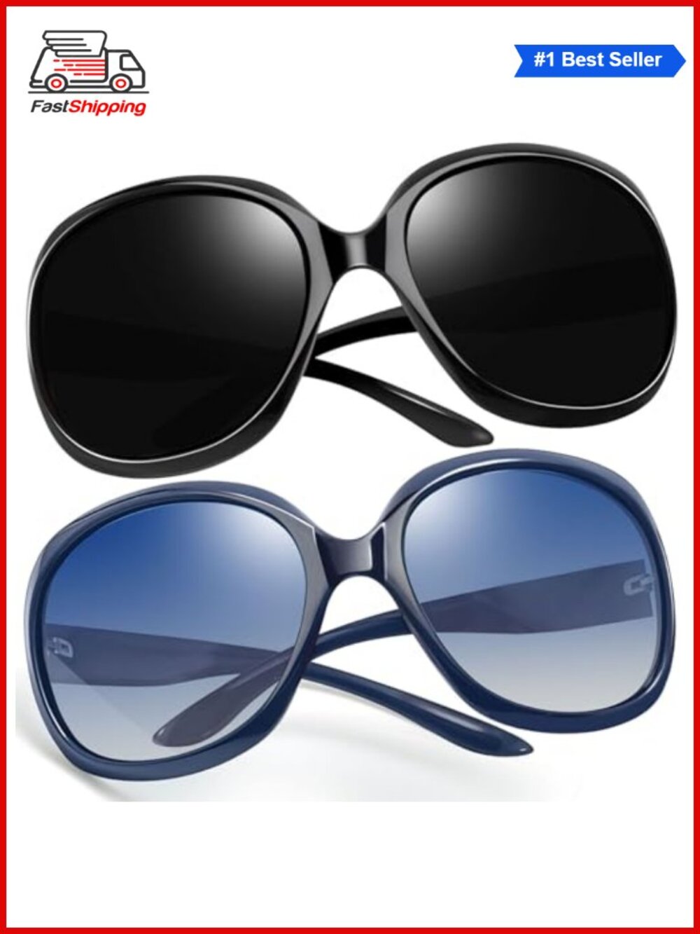 ✨ Oversized Polarized Sunglasses Butterfly Full Rim UV400 Protection